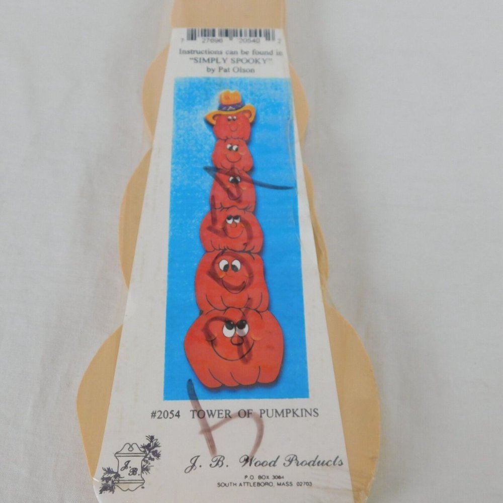 Halloween Tower of Pumpkins Ready to Paint Craft JB Wood Products #2054 DIY 15"